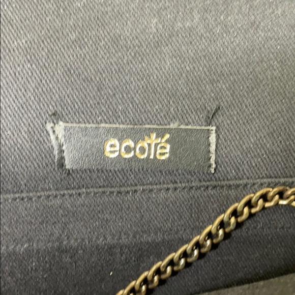 Ecoté Bronze Metal and Black Chevron Embellished Chain Clutch - Picture 10 of 10